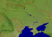 Ukraine Satellit + Grenzen 2400x1676